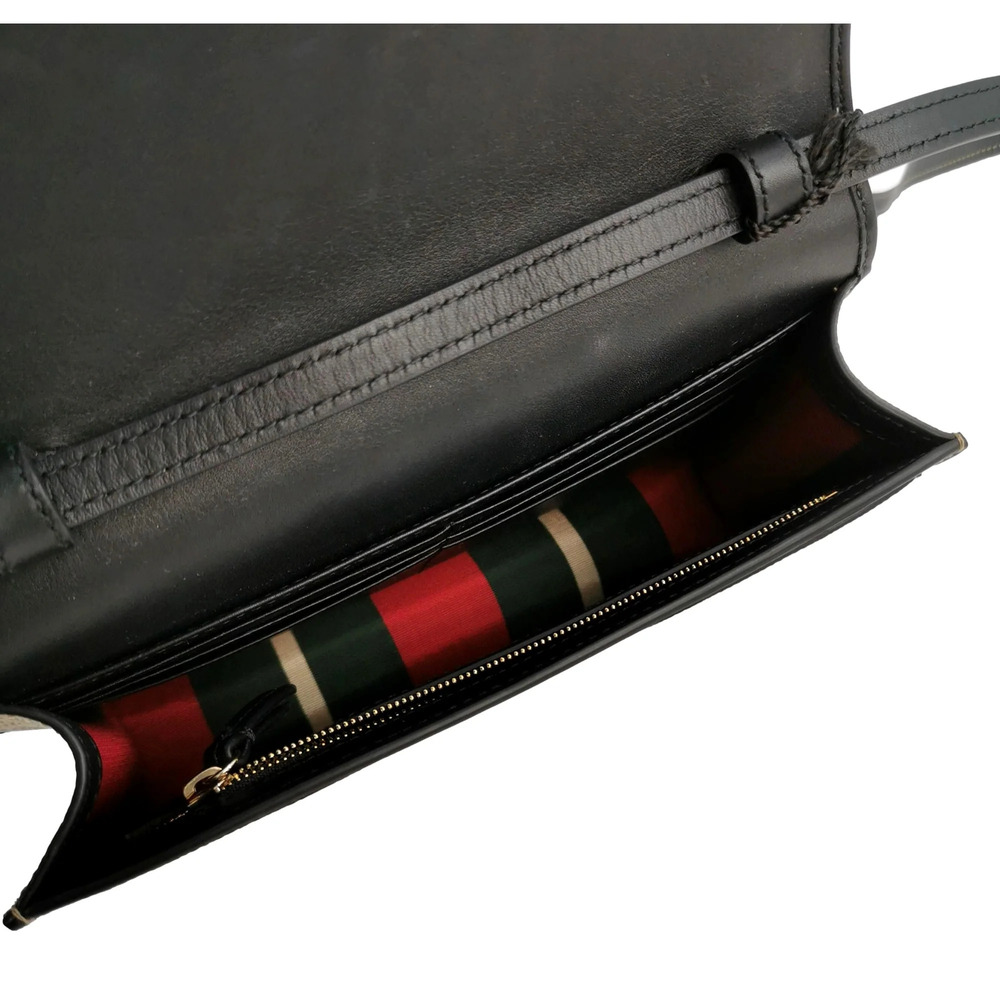 Gucci GG Emblem Canvas and Leather Wallet Mini Crossbody Bag in - Picture 6 of 9